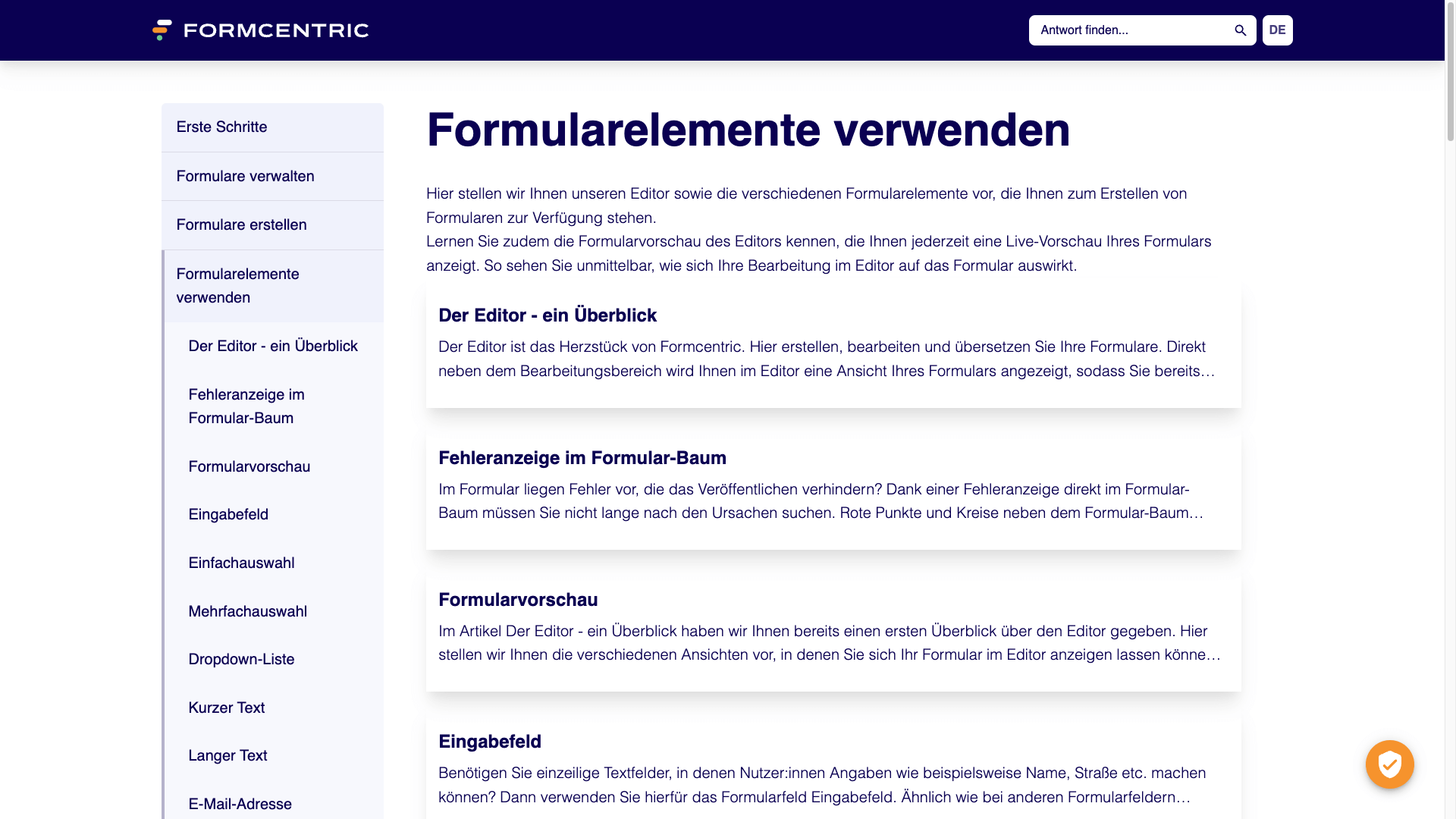 Formularelemente verwenden l Formcentric